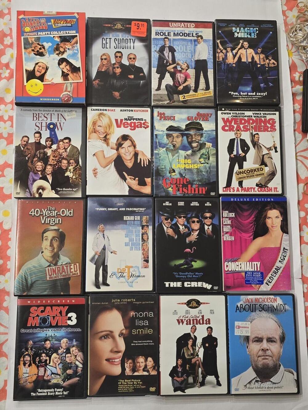 Lot of 16 Comedy DVDs Wedding Crashers 40-Year-Old Virgin Role Models More Movie